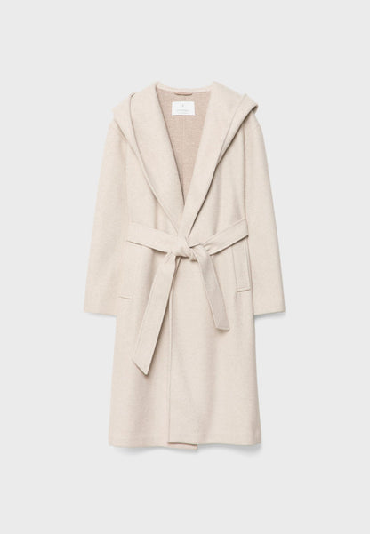 Eleganter Langer Mantel mit Kapuze