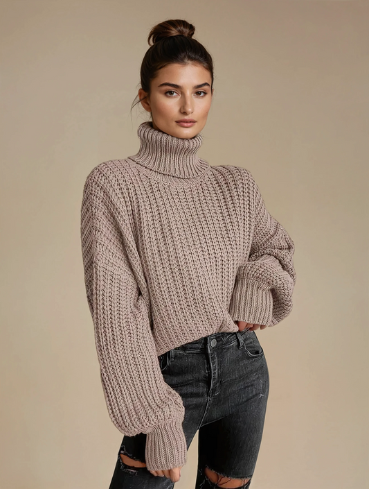 Kuscheliger Rollkragen-Strickpullover