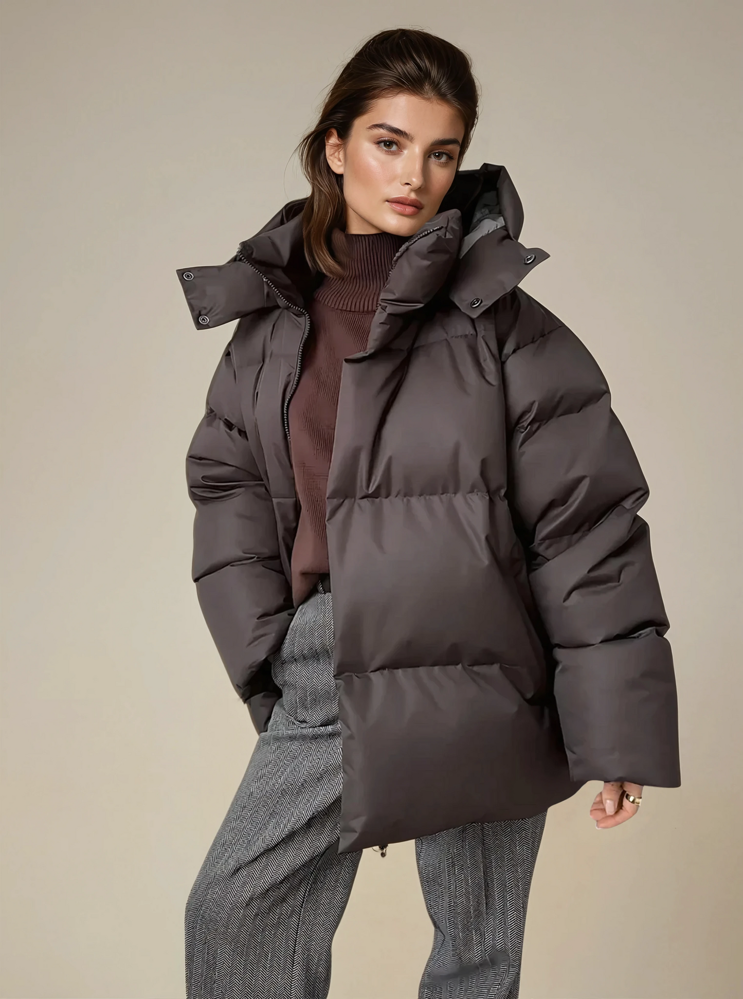 Gemütlicher Oversize-Daunenmantel