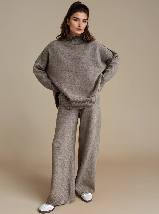 Oversized Strickset mit Rollkragen