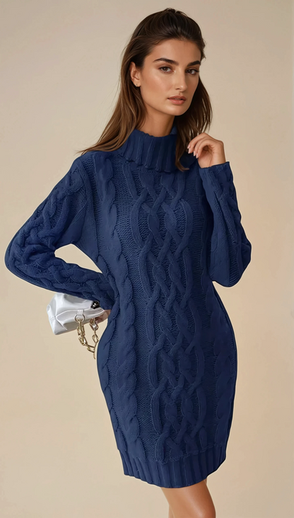 Elegantes Zopfstrick-Kleid