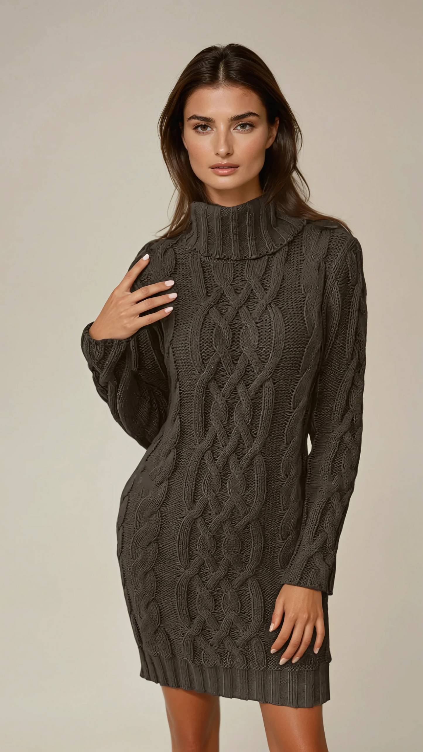 Elegantes Zopfstrick-Kleid